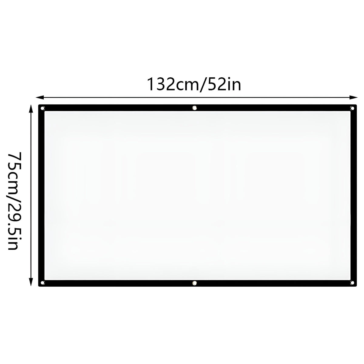 GJX Wall Mount 52 Inch Projector Screen, White & Black