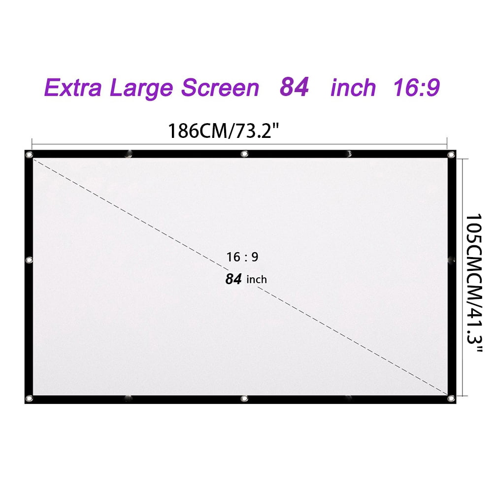 Projector Screen 60inch Portable Projection Screen 16:9 4K HD Rear Front Projections Movies Screen 4K Movie Projector Screen for Indoor Outdoor Home Theater Backyard Cinema Travel