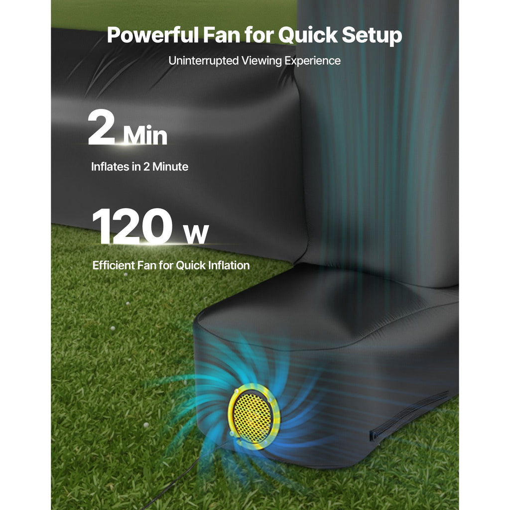 14FT 16:9 Inflatable Movie Screen, 600D Washable Outdoor Projection Screen with Storage Bag for Home Theater & Theme Party
