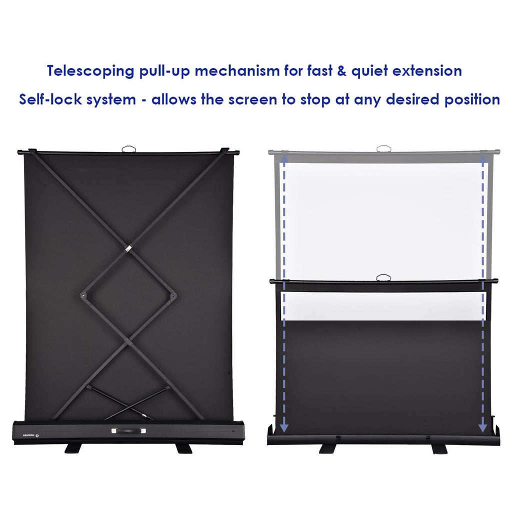 Yescom 60" Pull Up Portable Floor Projector Screen 48"x36" 1.3 Gain 4:3 HD Aluminum Case for Event