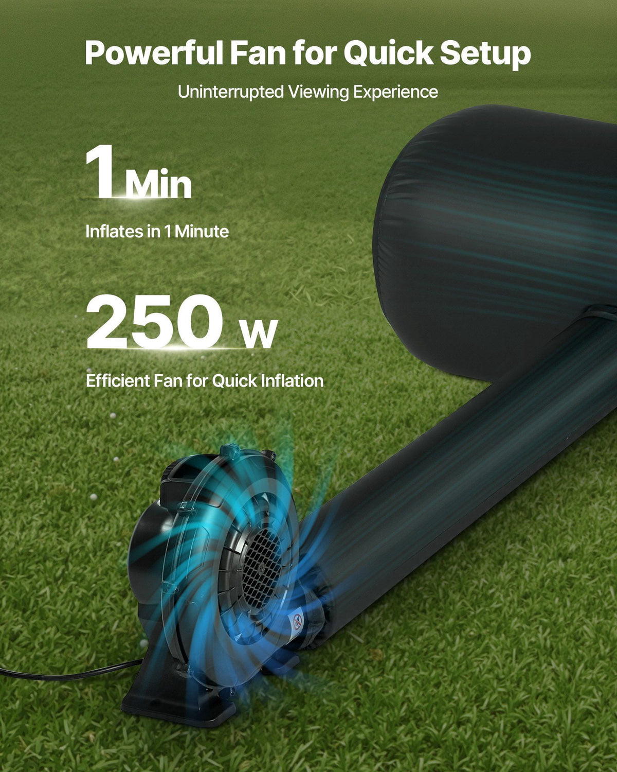 16FT Inflatable Movie Screen Portable Storage Bag Easy Setup 16:9 Outdoor Backyard Home Theater Theme Party Projection