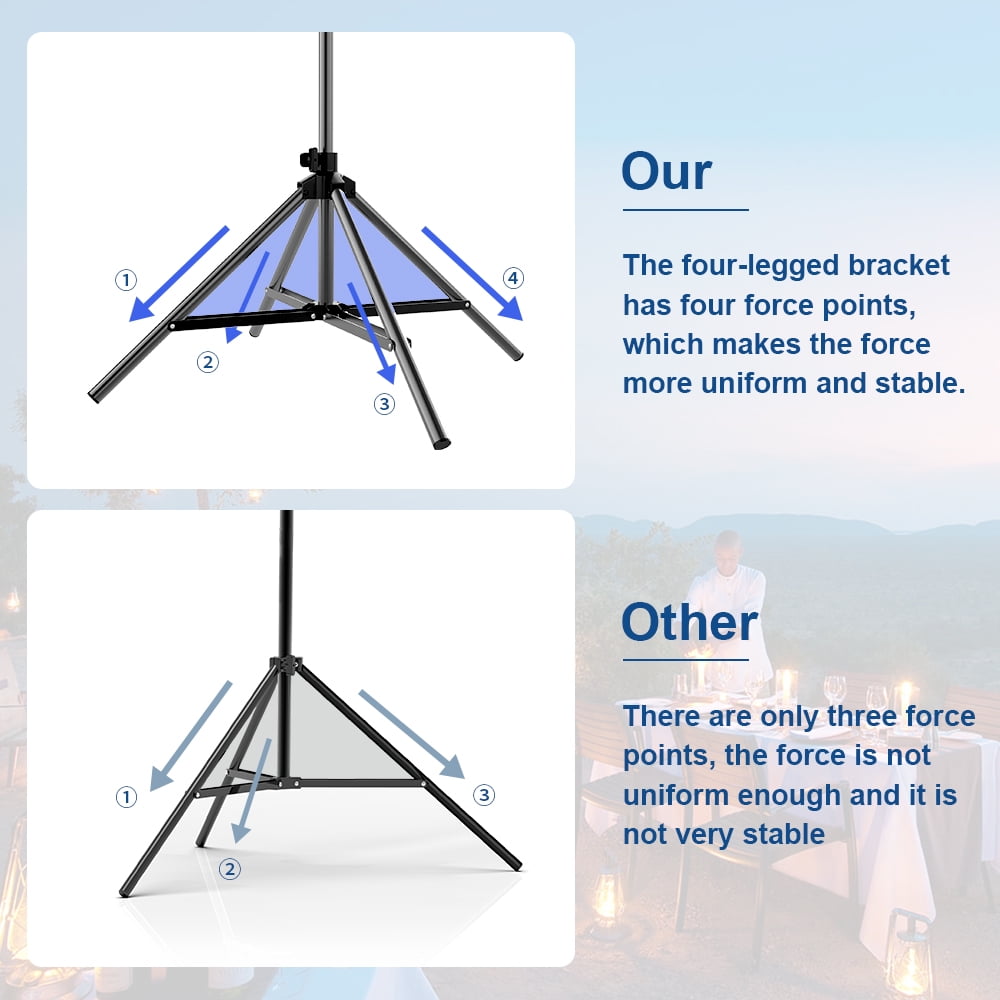 GAINVANE 120 inch Projector Screen with Stand,16:9 HD 4K Indoor Outdoor, Free Standing, Foldable Portable Projection Movie Screens