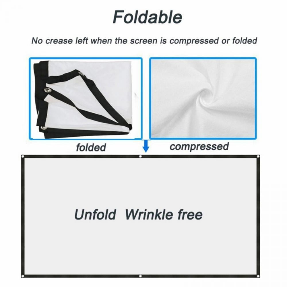 Portable Projector Screen For Outdoor Travel Hd 16:9 Video Projection Pull Down Screens For Home, Party, Office, Classroom