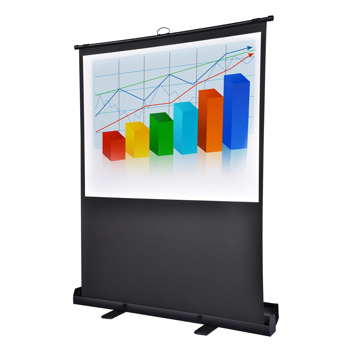 Yescom 60" Pull Up Portable Floor Projector Screen 48"x36" 1.3 Gain 4:3 HD Aluminum Case for Event