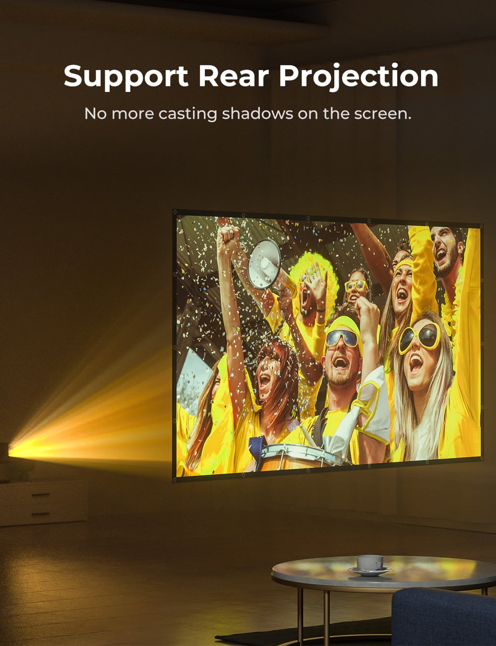 VANKYO Projector Screen 120 inches 16:9 Portable Indoor Outdoor Projection