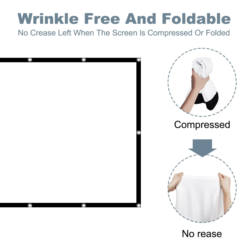 HVKDIEB Projection Screen 100 Inch Wall Mount Projector Screens, White, GMD100, New, 1 Count