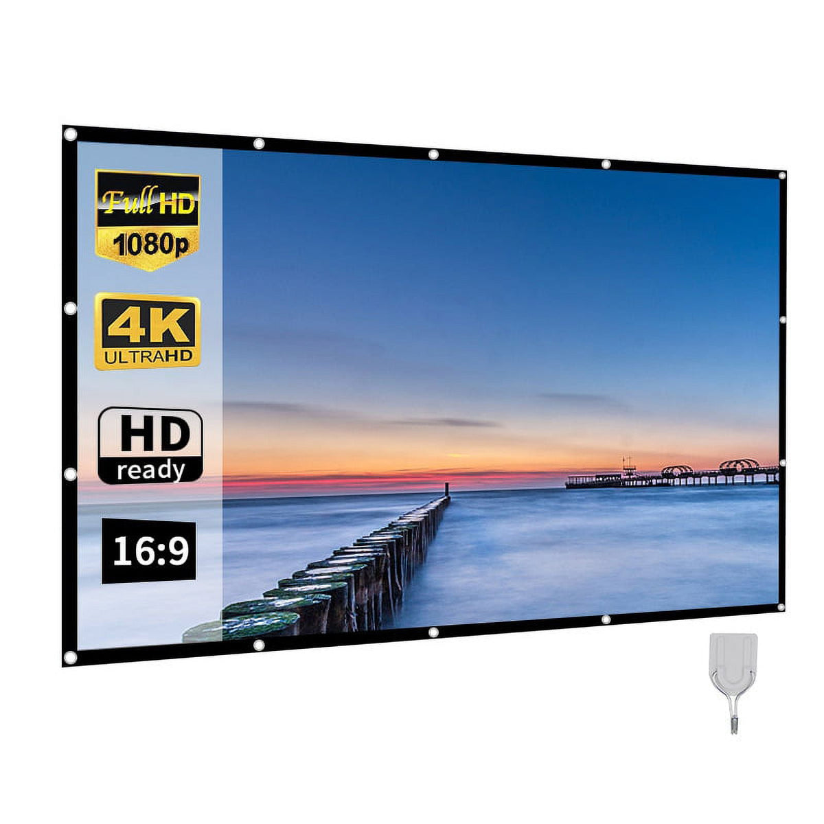 Projector Screen for Home Theater White Foldable Anti-Crease(120Inch)