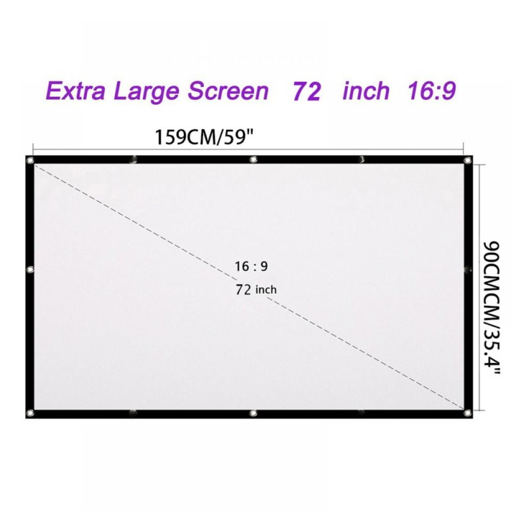 TINKER 60" Diagonal 16:9 Projection Projector Screen HD Manual Pull Down Home Theater