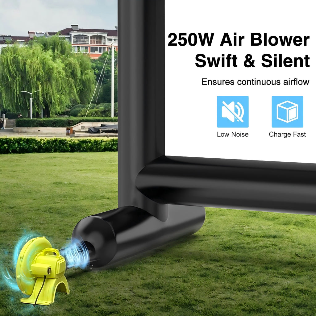 PPXIA 30ft Outdoor Inflatable Projection Screen with Air Blower, Front & Rear Viewing for Movie Nights, Backyard