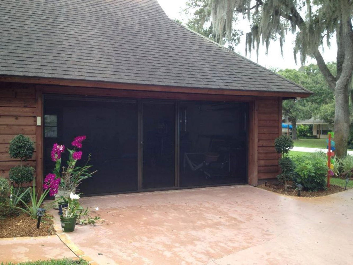 Lifestyle Screens 16'x7' Brownstone Frame; 17x20 Black PVC-coated Polyester Fabric; *** WITHOUT PASSAGE DOOR *****