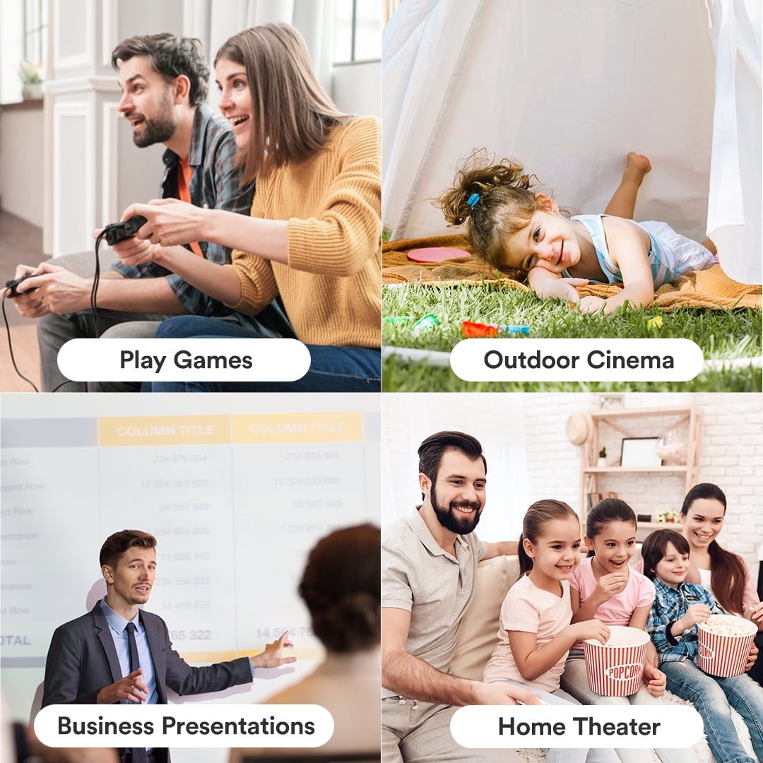 (Open Box) Core Innovations CJR720BLHD HD Portable LCD Home Theater Projector with Rechargeable Battery