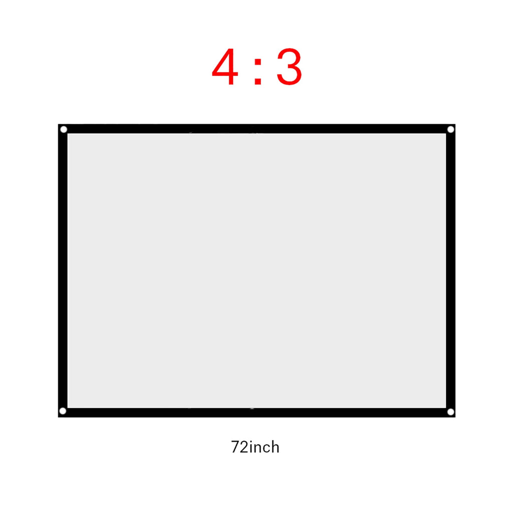 Projector Screen,Rear Projection Screen Portable Foldable Noncrease Projector Curtain Screen 4:3 for Outdoor Camping Movie Open Air Cinema White[72in]
