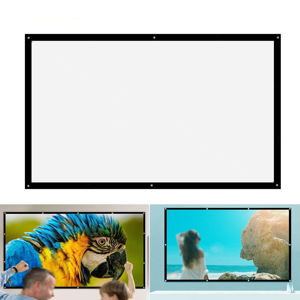 60-150 Inch Projector Screen 16:9 Foldable Portable Projector Movies Screens For Home Theater Outdoor Indoor Projector Curtain