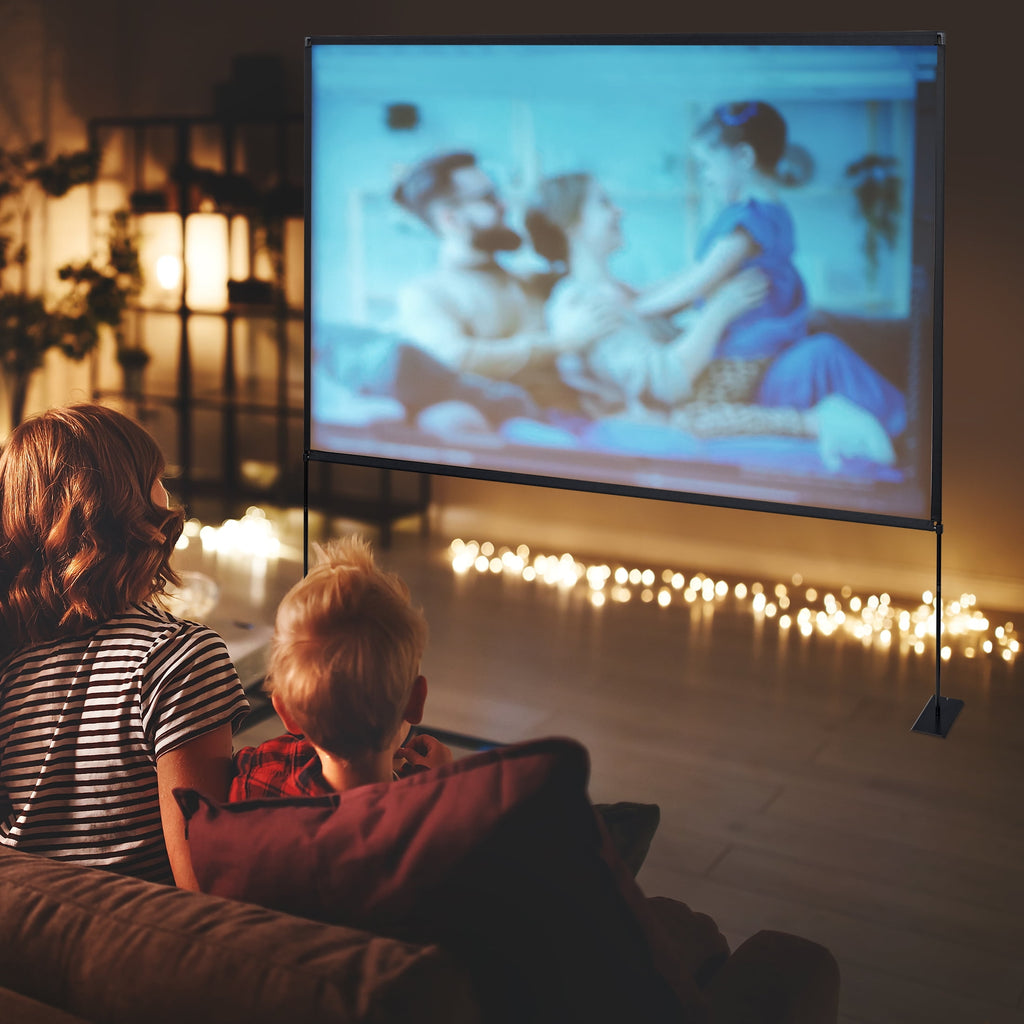 onn 120 in Portable Indoor/Outdoor 16:9 Projector Screen with Stand