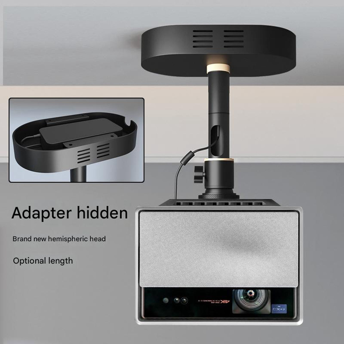 Wide 1/4 Thread Projectors Ceiling Mount Featuring Metal Construction Quick Setups and Flexible Positioning Stand