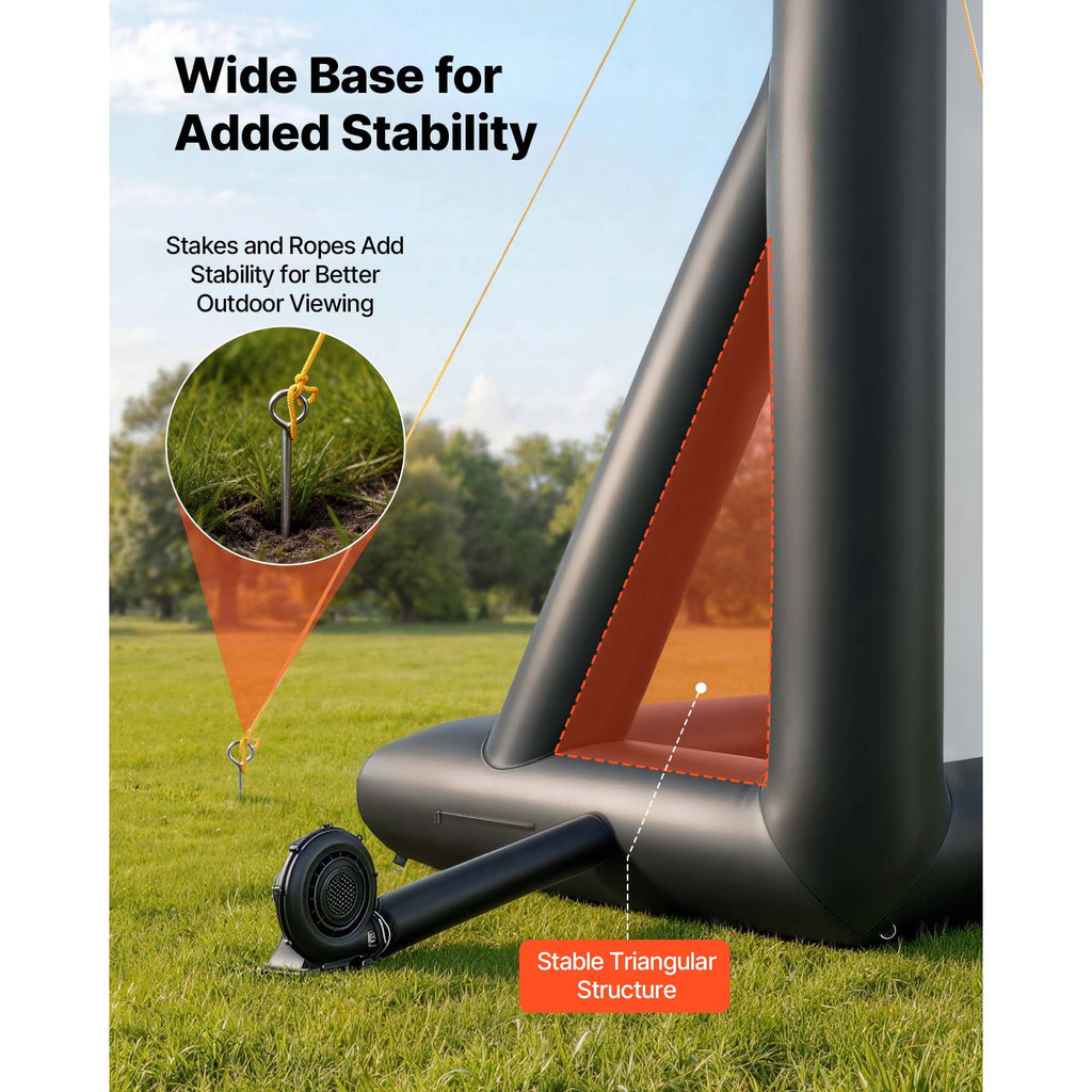 KFFKFF 24 ft Inflatable Outdoor Projection Screen with Storage Bag, Dual-Sided Viewing, Quick Setup, Perfect for Backyard Movie Nights and Events