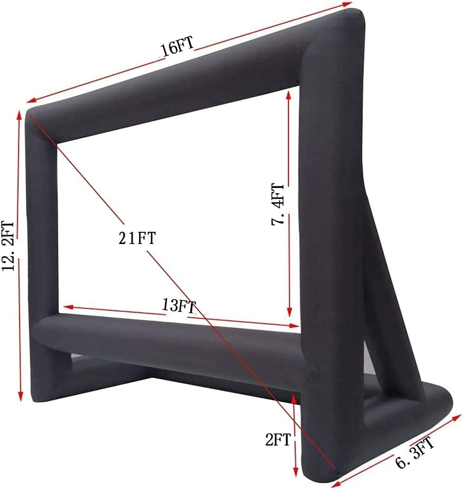 21 Feet Inflatable Outdoor Projector Movie Screen - Package with Rope, Blower + Tent Stakes - Great for Outdoor Backyard Pool Fun (21 Feet)