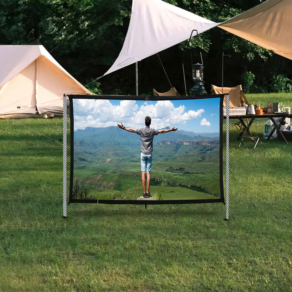 Foldable Portable Projector Screen 16:9 - Indoor Outdoor Movie Projection Screen Anti-Crease Double Sided Video Screen for Home Theater Camping Backyard Parties - with Storage Bag