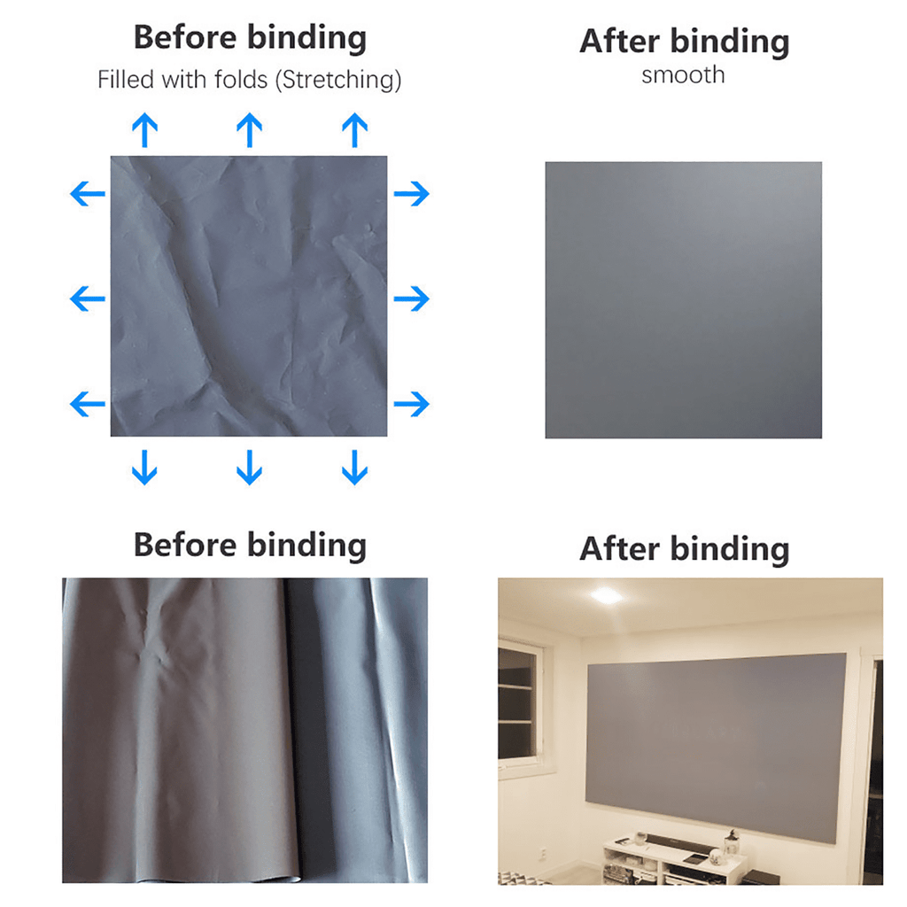 ZDSSY Wall Mount 120" Movie Indoor/Outdoor Foldable Anti-Crease Anti-Light Projector Screen, Polyester Outdoor Movie Screen For Travel Home Theater