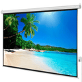 100" Motorized Projector Screen 4:3 80" x 60" Viewing Area with Remote Control Matte White for Movies & Presentations