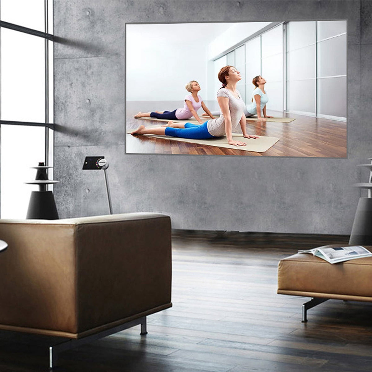 120-inch Frameless Projection Screen, Ideal for Office Movies and Public Display