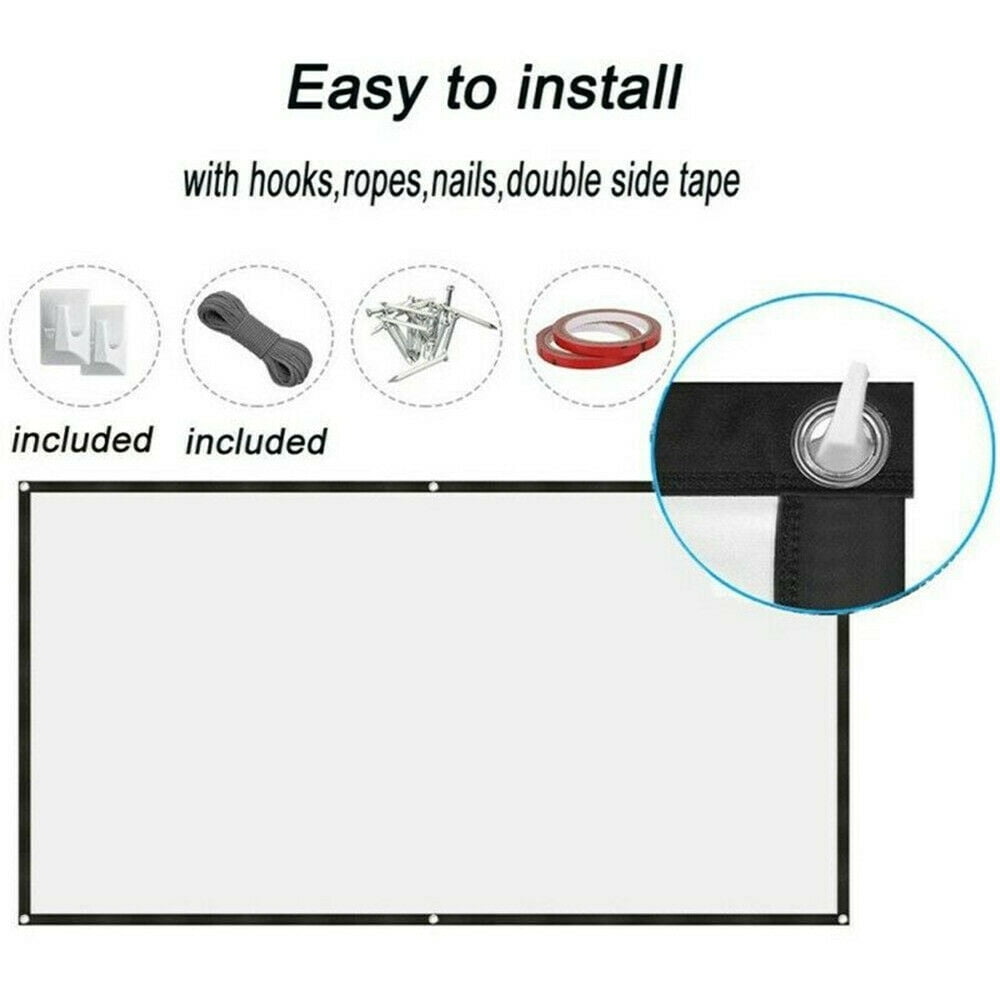 LINKPAL 60 Inch Projector Screen, Portable and Foldable Projector Screen, Double Sided Video Projector for Home, Outdoor, Office, Classroom, Wrinkle Free, Washable, Mildew Resistant