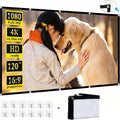 Izrizr 120 inch Projector Screen 16:9, 4K HD Indoor Outdoor Wall Mount Foldable Portable Movie Screens, Anti-Crease Projection Screen for Home Theater