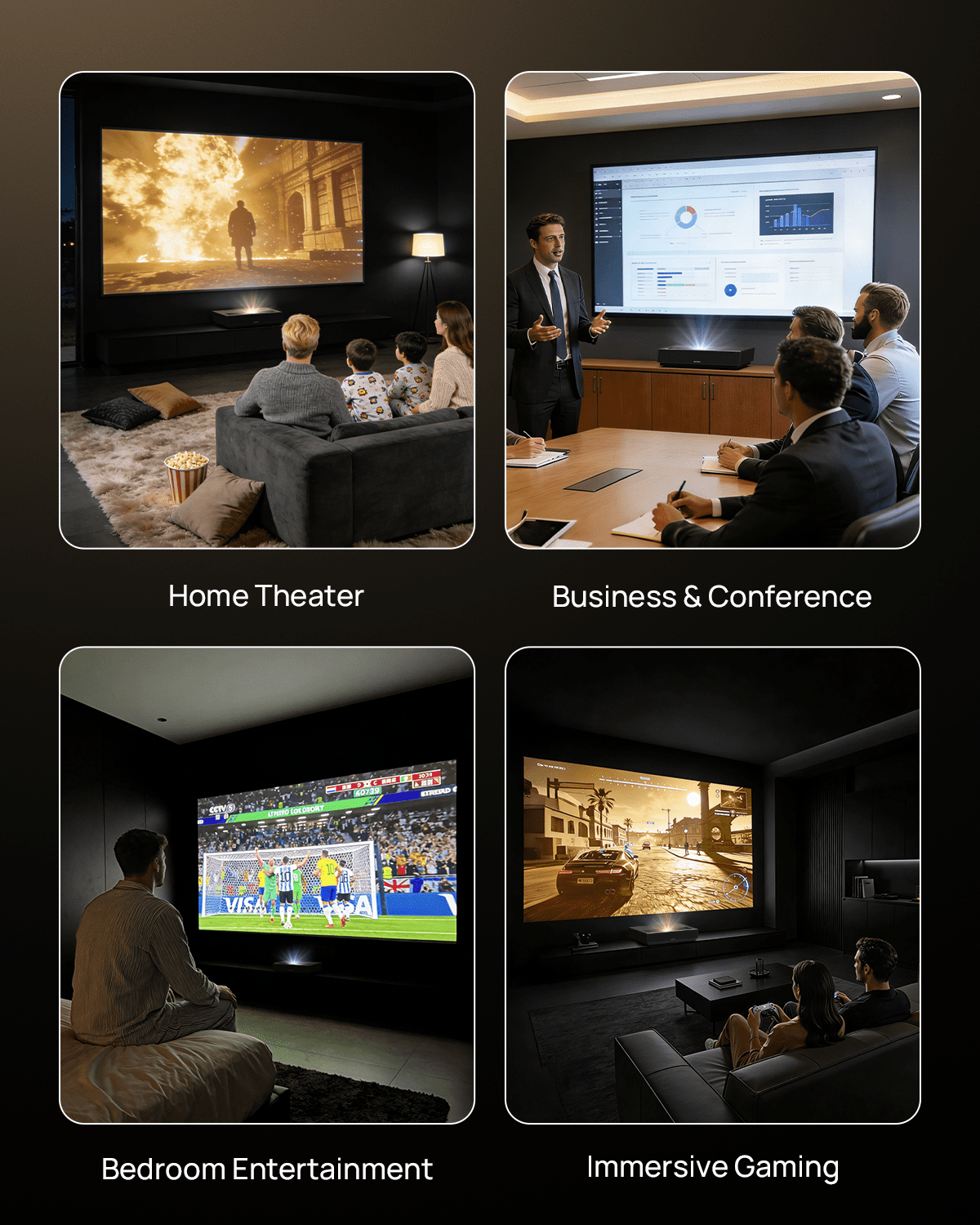WEMAX Nova 4K UHD Ultra Short Throw Projector with WIFI Bluetooth, Android TV with Dolby Atmos, UST Laser TV Home Theater Projector