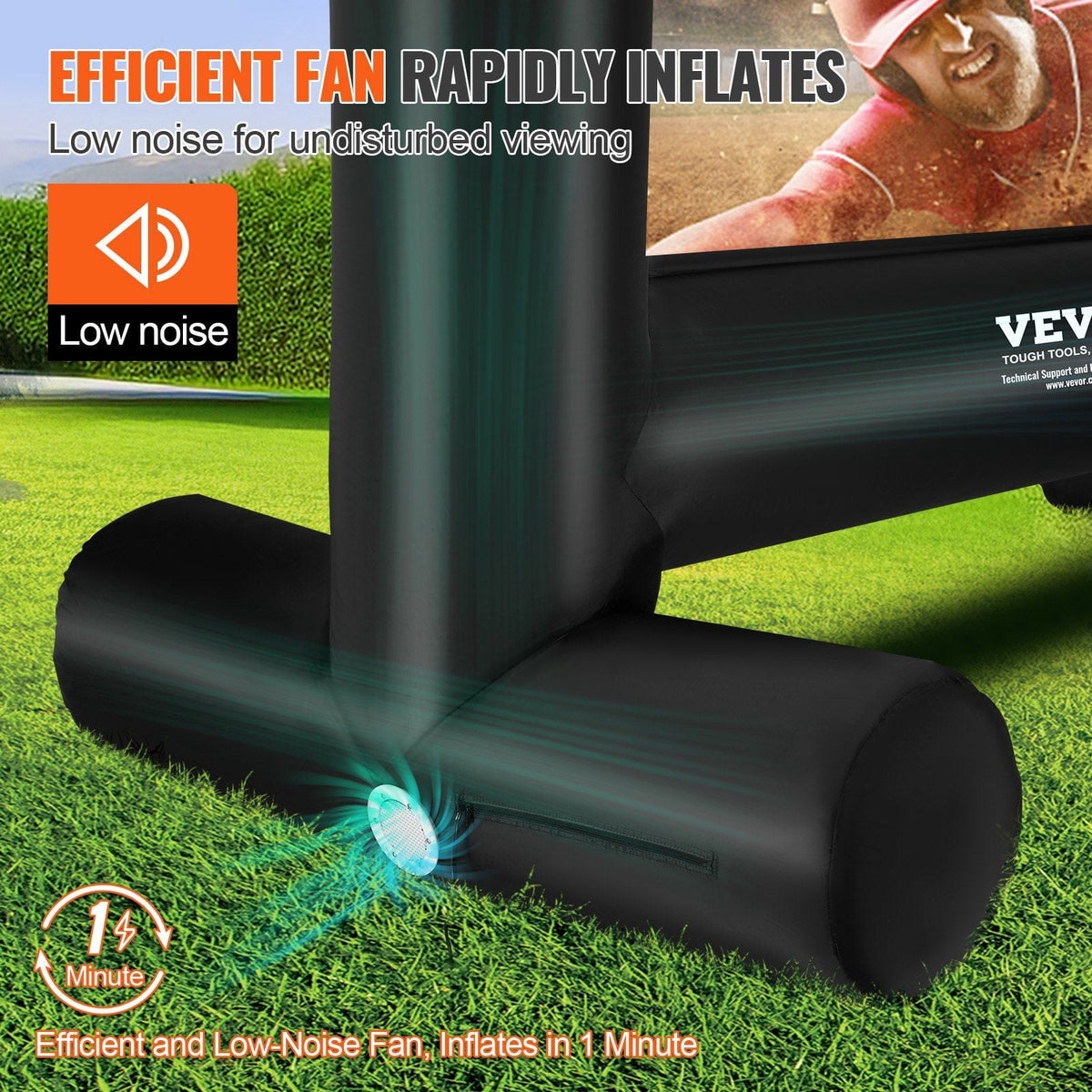 VEVOR Inflatable Movie Screen, 14 FT (168inch)Inflatable Projector Screen for Outside with Blower and Carrying Bag, Front/Rear Projection, Oxford Fabric Blow Up Screen