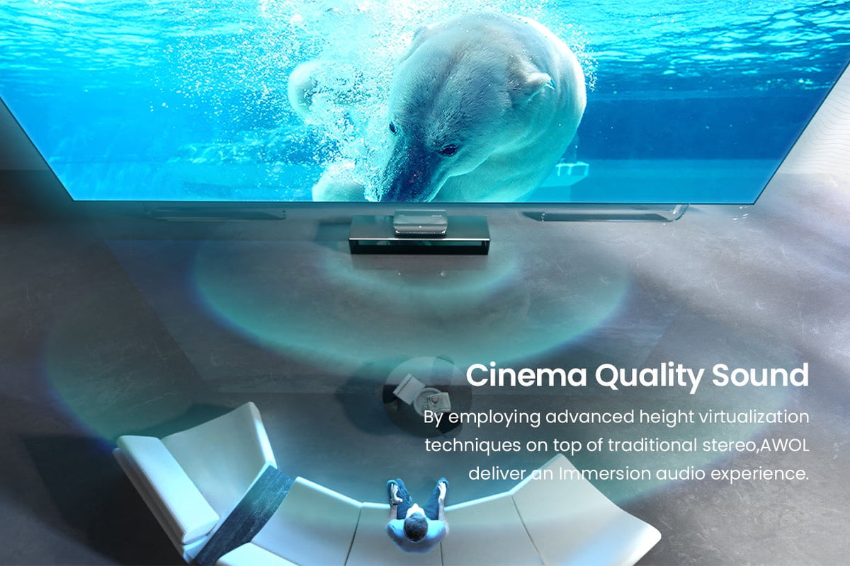 AWOL Vision LTV-3000 Pro 4K Ultra Short Throw Triple Laser Projector, 0.25:1 ratio