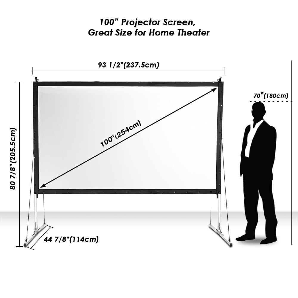 Yescom 60" Pull Up Portable Floor Projector Screen 48"x36" 1.3 Gain 4:3 HD Aluminum Case for Event