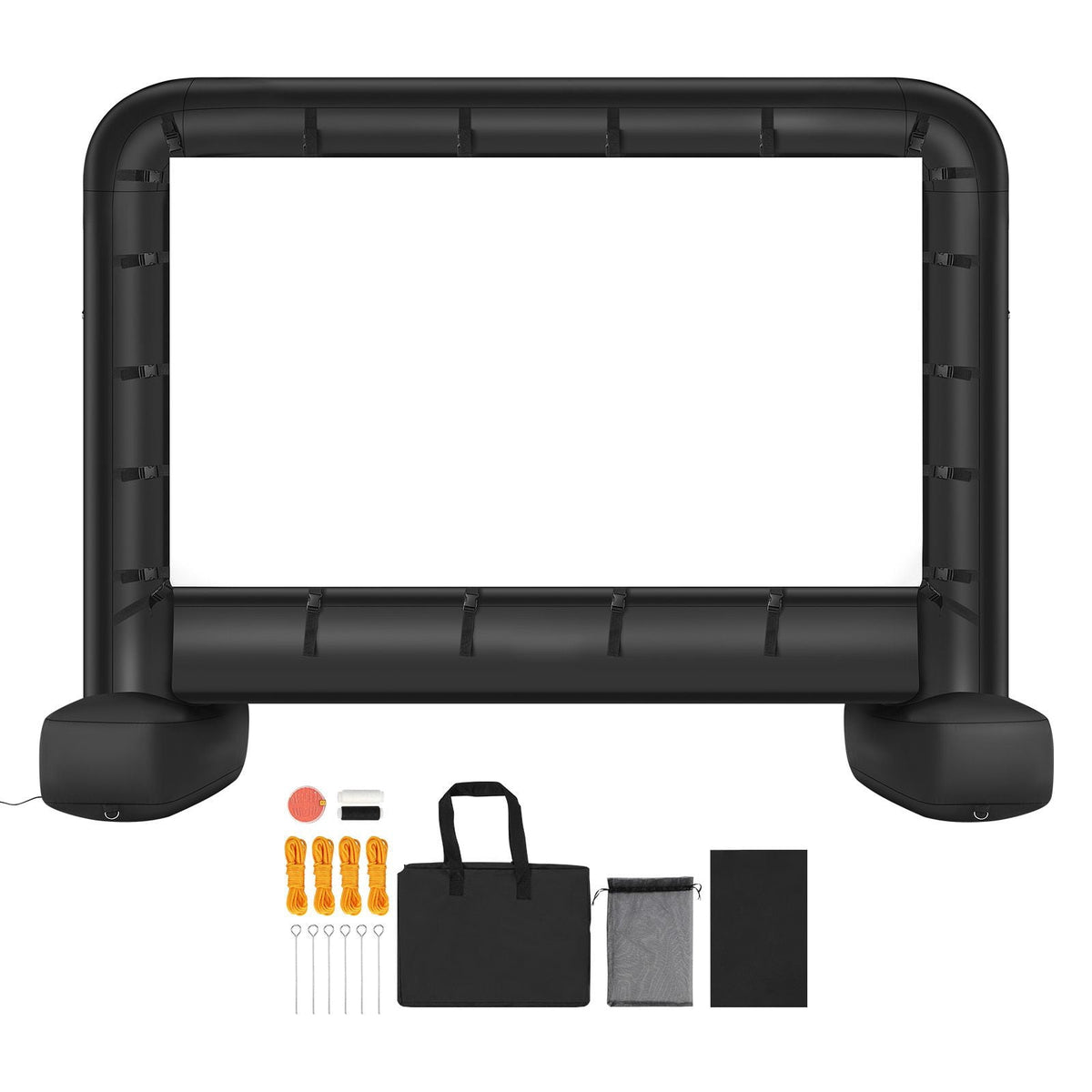 14FT 16:9 Inflatable Movie Screen, 600D Washable Outdoor Projection Screen with Storage Bag for Home Theater & Theme Party