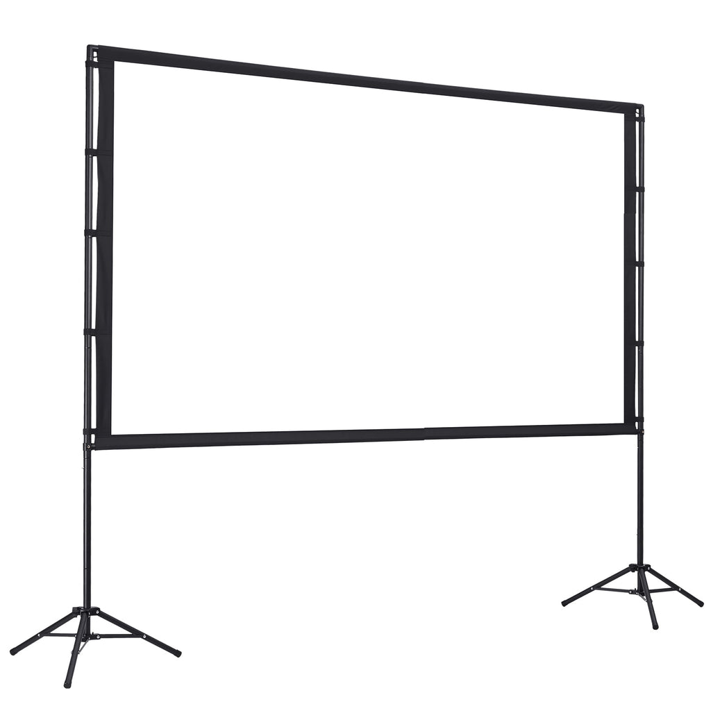 KFFKFF 100" Portable Projector Screen with Stand, 16:9, HD, 4K, Movie Screen Featuring Wrinkle-Resistant Design, for Indoor and Outdoor Use.