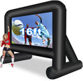 16 Feet Inflatable Movie Screen Outdoor, Projection Screen with Air Blower, Tie-Downs and Storage Bag - Easy Set up, Blow Up Screen for Backyard Movie Night, Theme Party
