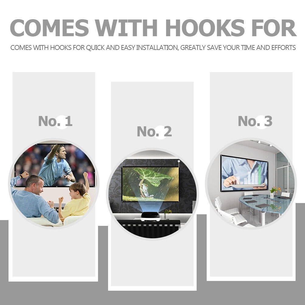 unbranded Mini Projector Screen Projection Screen Office 133X75X0.2CM White