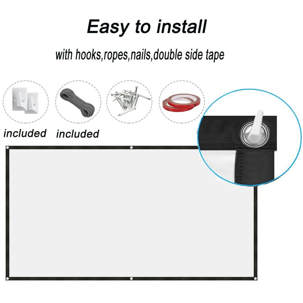 Projector Screen 60inch Portable Projection Screen 16:9 4K HD Rear Front Projections Movies Screen 4K Movie Projector Screen for Indoor Outdoor Home Theater Backyard Cinema Travel