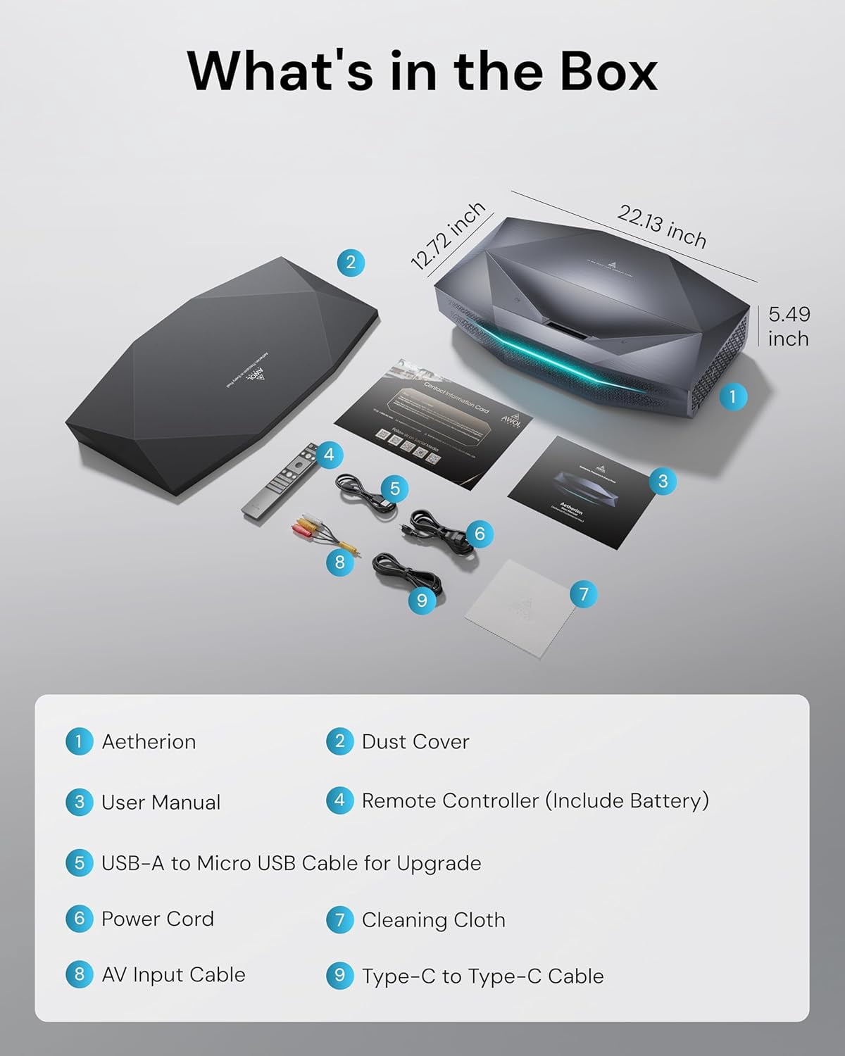 AWOL Aetherion Max 4K 3D ultra short throw projector & 132" Cinematic Screen Bundle