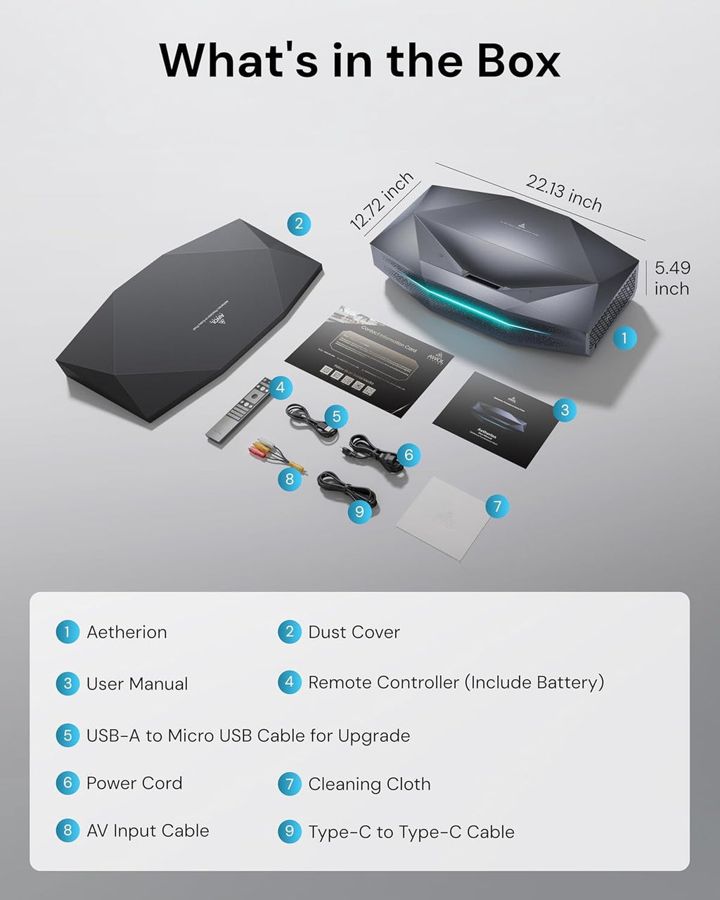 Aetherion Max 4K 3D ultra short throw projector & 120" Cinematic Screen Bundle