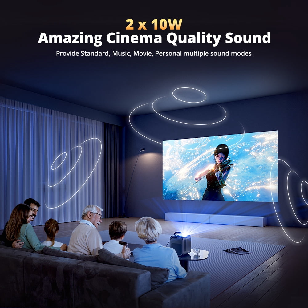 ETOE Seal Pro Smart Portable Movie Projector with Google TV,Officially Licensed Netflix,1080P FHD 4K Supported,1300lm,Auto Focus & Keystone,Dolby Audio