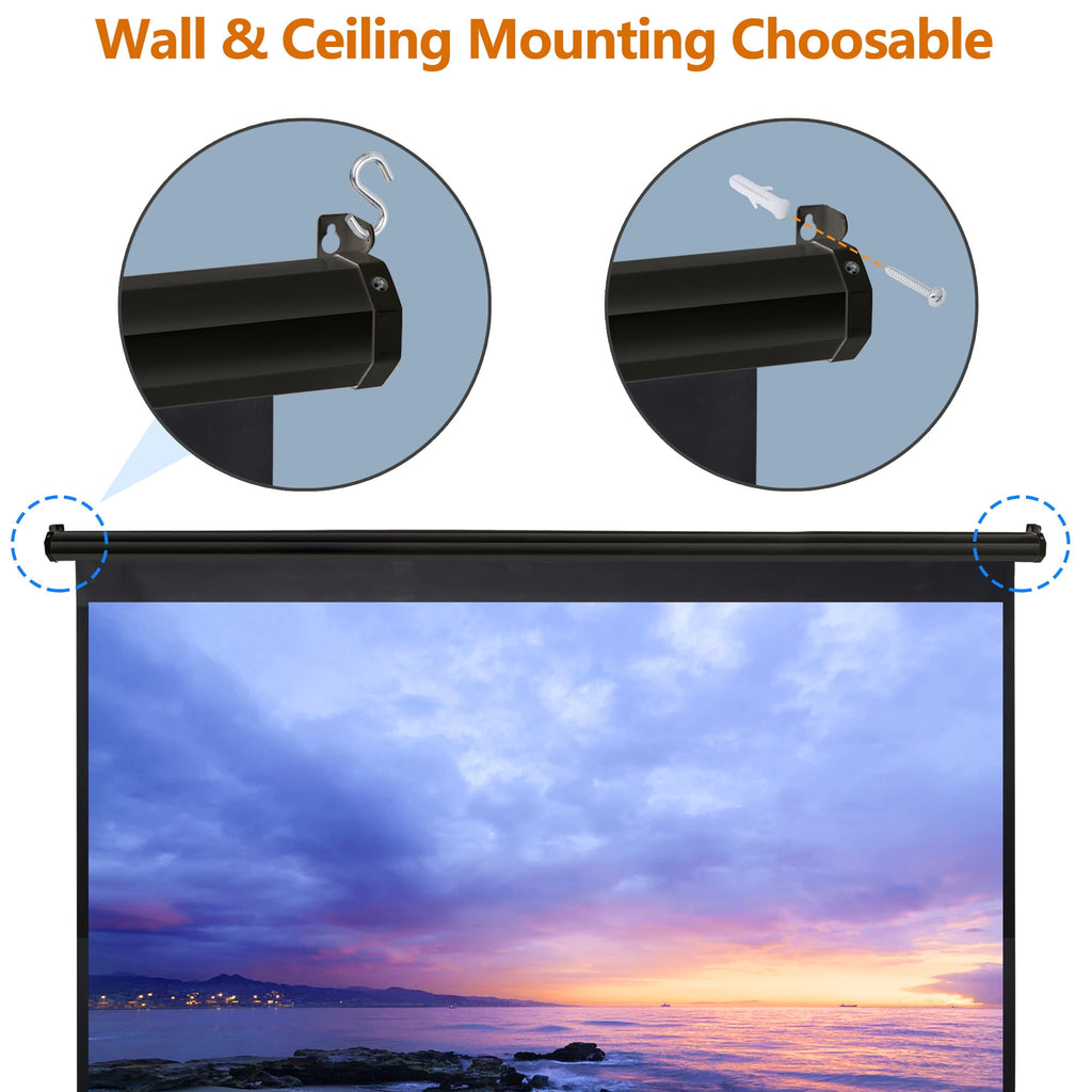 ZENY Projector Screen 100 inch 16:10 HD 4K Projections Home Theater Presentation Education Outdoor Indoor Public Display, Black