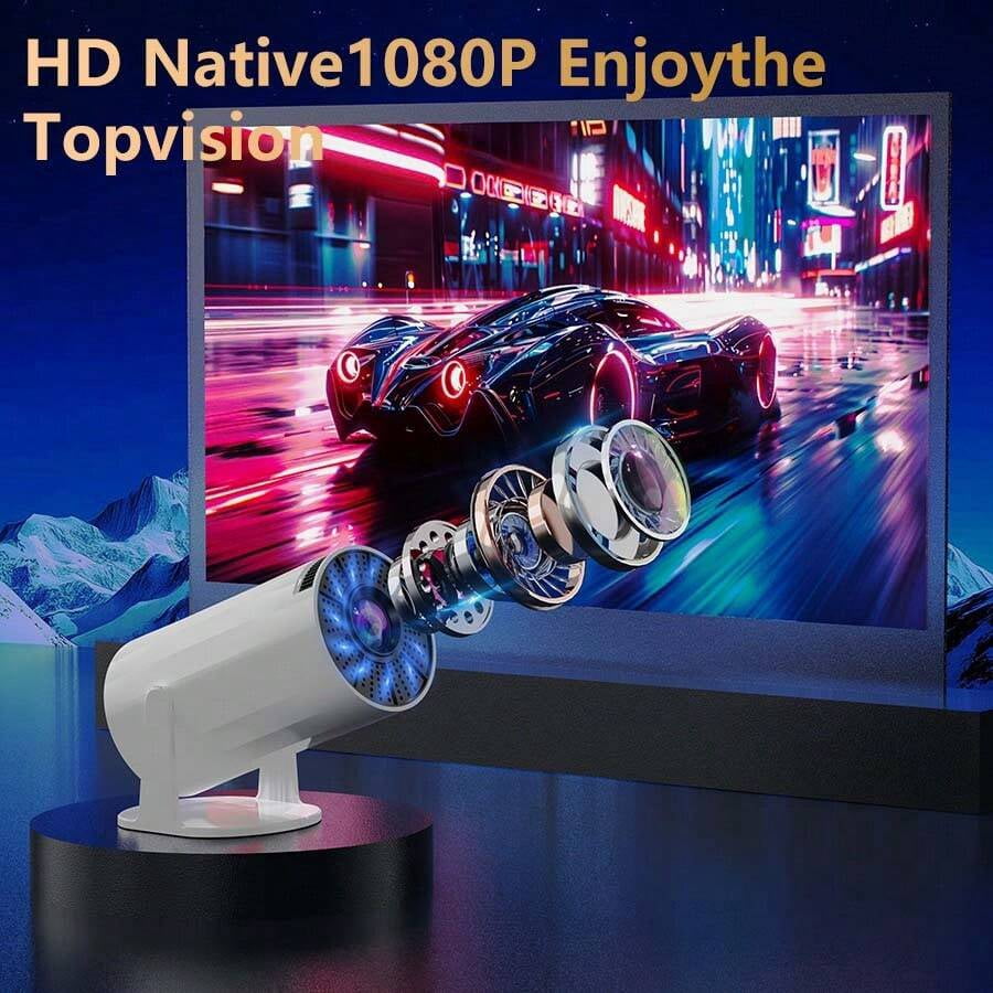 Mini Smart Projector: 4K/1080P WiFi Bluetooth Android 11.0 Auto Keystone Portable Outdoor Projector for Home Theater, Camping, Parties with Remote Control