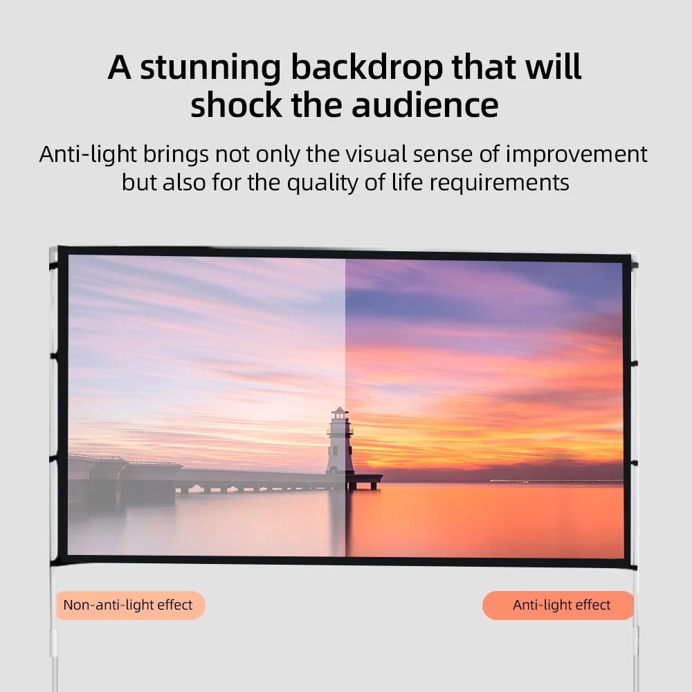 VIYODAVID Projector Screen Stand Foldable - 100 In, 16:9, Gray,ALR