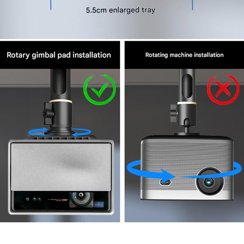 PatungKu Metal Projectors Ceiling Mount 1/4 Thread Wide Compatibility Retractable Arms and Multiple Adjustment Projectors Stand