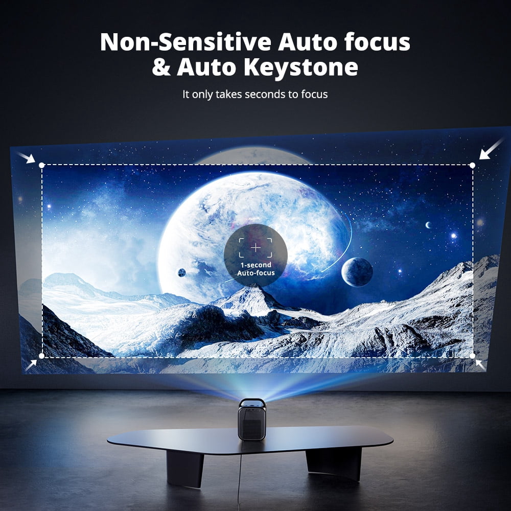 ETOE Seal Pro Smart Portable Movie Projector with Google TV,Officially Licensed Netflix,1080P FHD 4K Supported,1300lm,Auto Focus & Keystone,Dolby Audio