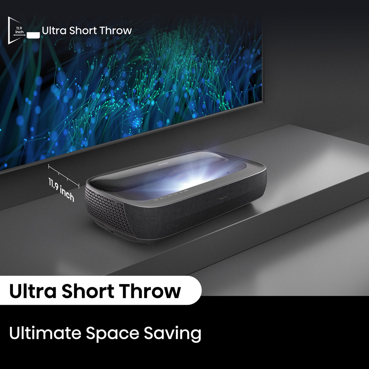 Hisense L9H TriChroma 4K Ultra Short Throw Laser TV Projector with 120" Ambient Light Rejecting Screen, Dolby Vision, Dolby Atmos, & Google TV