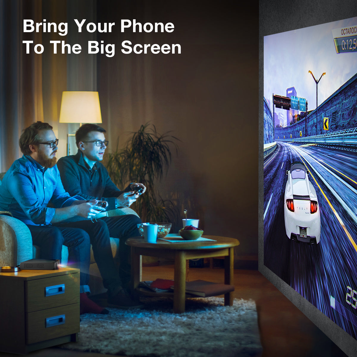 REXING PRD615 Smart Home DLP Projector 750 ANSI Lumens 40" - 150'' w/ Wifi and Bluetooth