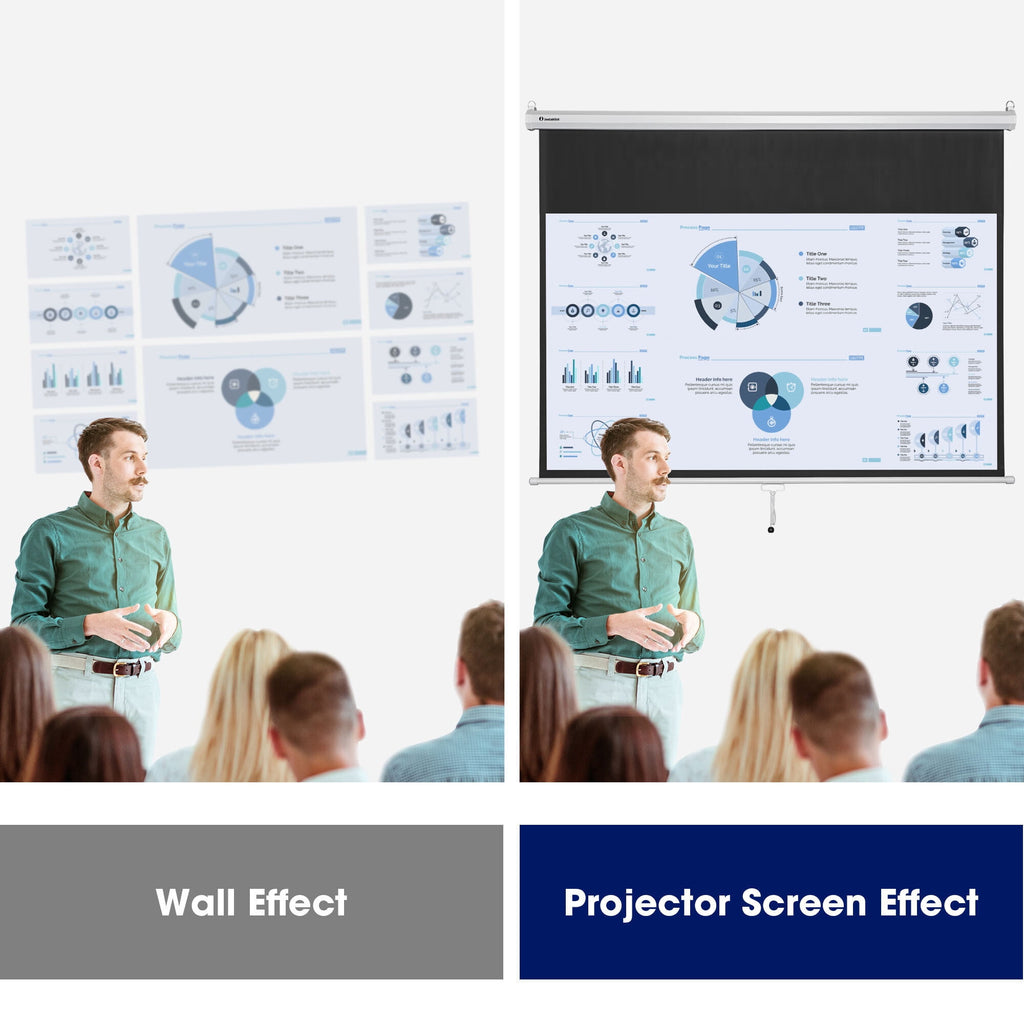 InstaHibit 92" Motorized Projection Screen with Remote Control 16:9 4K 3D HD Electric Projector Screen Wall Mounted Indoor Outdoor Movie Night