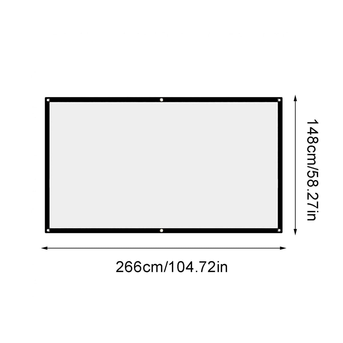 16:9 Projection Screen, Non Crease White Projector Screen, Portable Polyester Projector Curtain, for Home, Meeting, Outdoor Camping Movie(60" /72" /84" /100" 120" /150" )