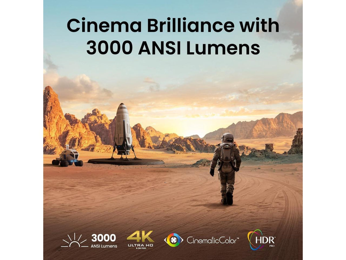 BenQ TK705i DLP Projector - 16:9 - 2160p - Native 4K UHD - 20000 Hour Normal Mode - 30000 Hour Economy Mode - 600,000:1 - 3000 lm - HDMI - USB - Wireless LAN - Bluetooth