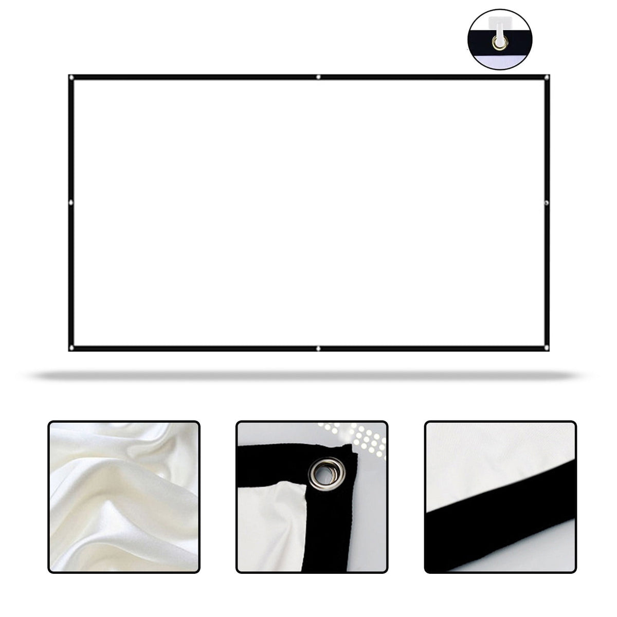NSESSHome Projector Screen Movie Projector Screen 16:9 Foldable And Portable AntiCrease Indoor Outdoor Projection Double Sided Video Projector Screen For Home, Party,Camp